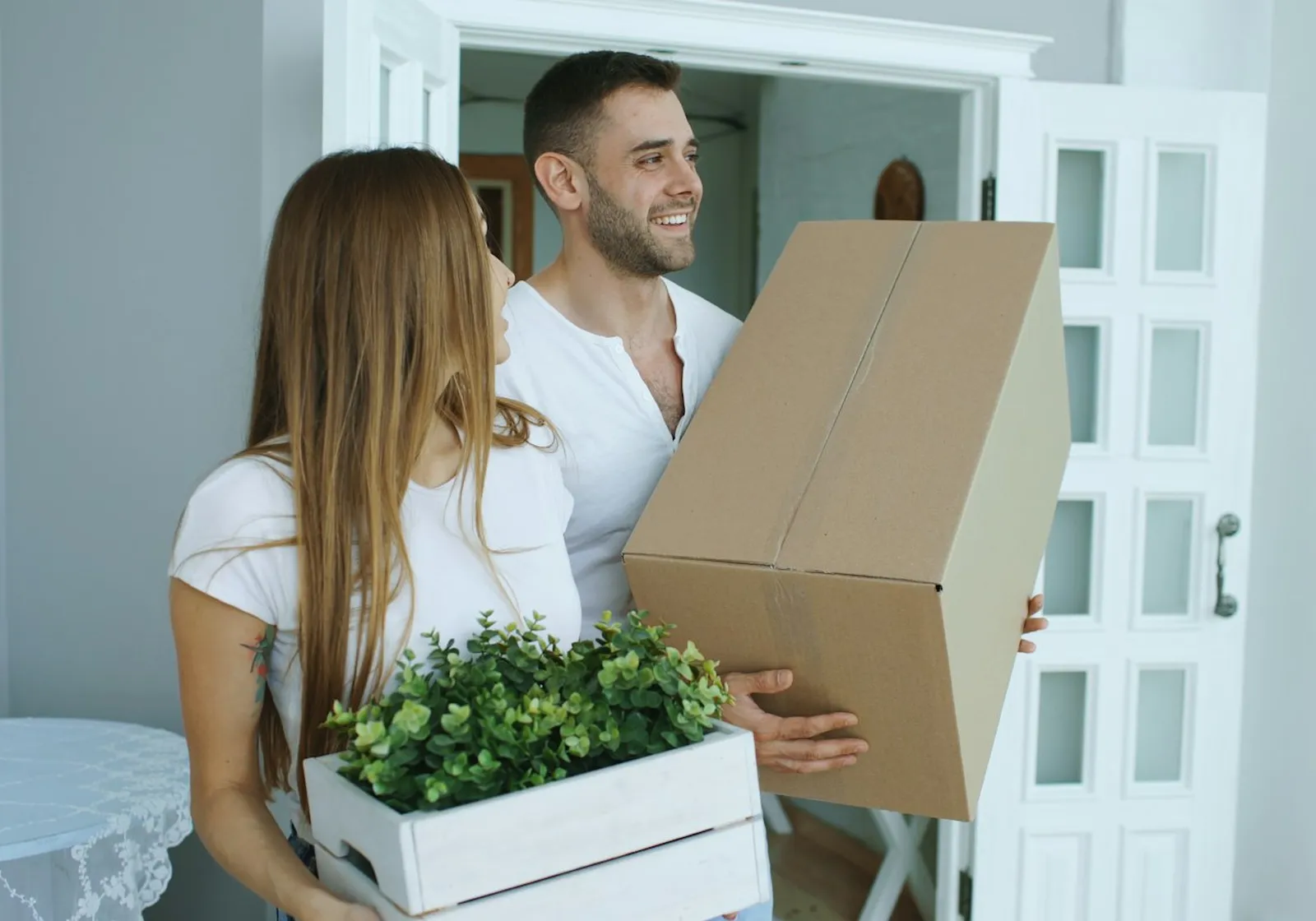 Movers loading furniture into a truck