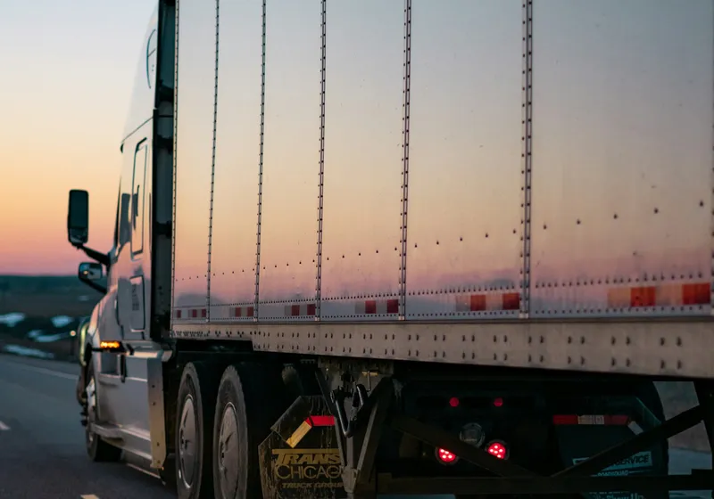 Moving truck on the highway